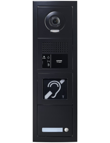 Platine vidéo modulaire, 1 appel, finition noir, BM & emplacement Vigik GTBVH1PB AIPHONE 200466