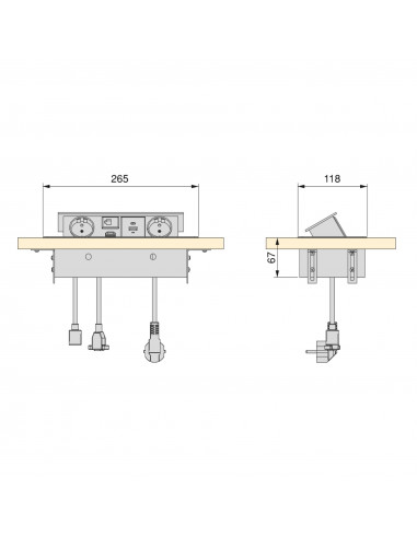 Multiconnecteur Atom 26 pour bureau EMUCA 5039925