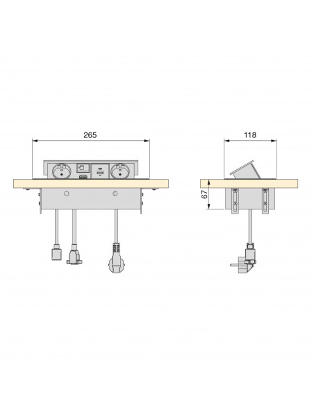 Multiconnecteur Atom 26 pour bureau EMUCA 5039925