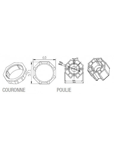 Octogonal 59 x 0,7mm obturateur CAME 001YK5104S