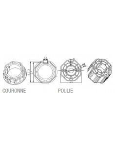 Adaptateur octogonal 70 x 1,2mm CAME 001YK5105