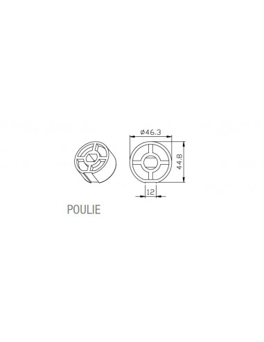 Adaptateur rond 50 x 1,5mm CAME 001YK5107