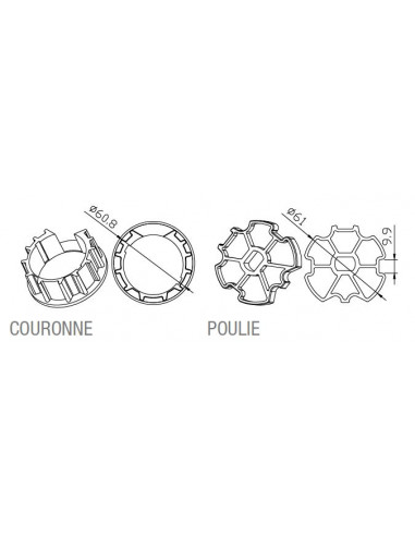 Adaptateur rond Z.F. 64 x 1mm CAME 001YK5112