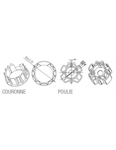 Adaptateur rond Z.F. 64x1mm obturateur CAME 001YK5112S