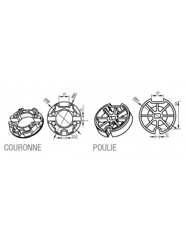Adaptateur rond deprat 89 x 1mm CAME 001YK5127