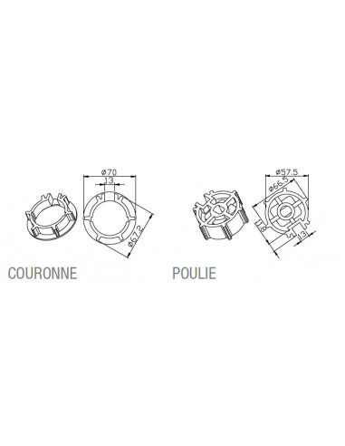 Adaptateur rond 71x1,5mm excentrique 2mm CAME 001YK5129