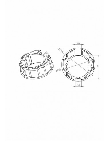 Adaptateur ogive inclinée 70mm CAME 001YK5138