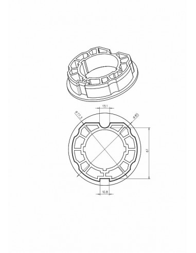 Adaptateur ogive inclinée 80mm CAME 001YK5139