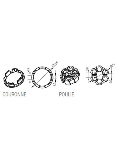 Adaptateur rond renforcé 56x4,5mm CAME 001YK5140