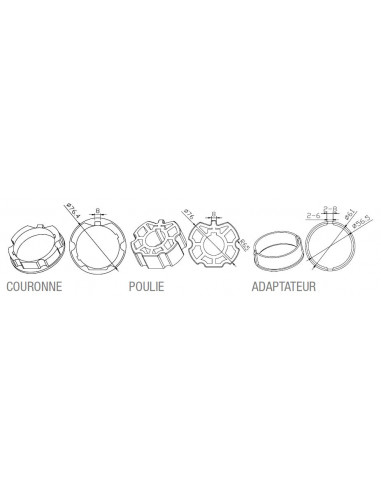 Adaptateur rond Z.F. 80 x 1mm CAME 001YK6106