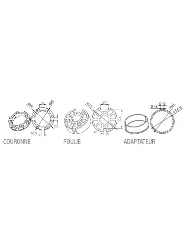 Adaptateur rond 90 x 1,5mm CAME 001YK6108