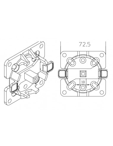 Support rapide MO5 avec cheville Q10 max. 30Nm CAME 001YM0114
