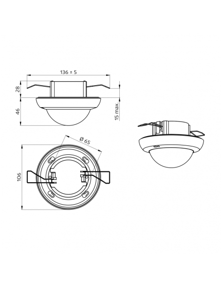 PD4N-DALI-LINK-FP MULTICAPTEUR DALI AVEC ZONE DE DÉTECTION ÉLEVÉE FAUX PLAFOND 933778 LUXOMATNET 93377