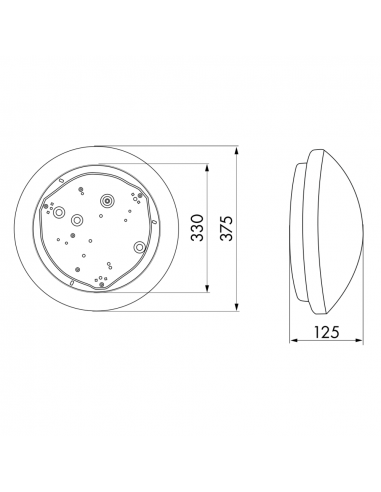 HF-L11-AC-2XE27 HUBLOT HF IP23 ACRYLIQUE 2X CULOT E27 944477 LUXOMATIC 94447