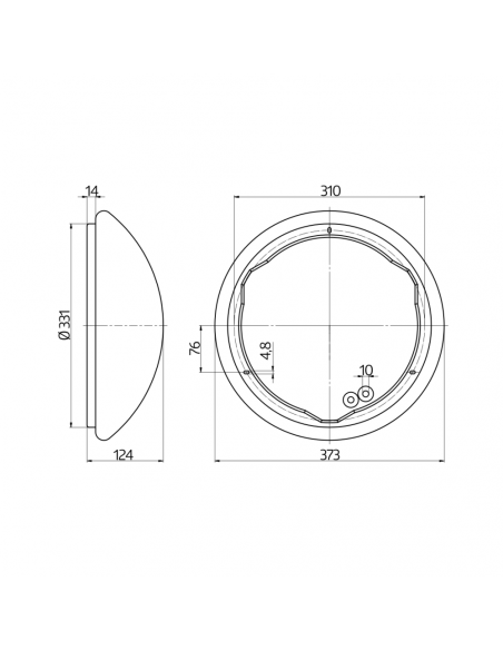 L11-AC-2XE27 HUBLOT IP23 ACRYLIQUE 2X CULOT E27 944484 LUXOMATIC 94448