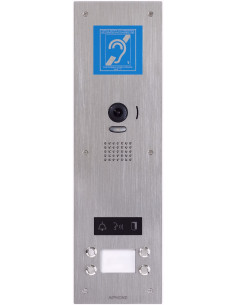 Platine vidéo inox encastrée 4BP avec synthèse vocale pictos lumineux & boucle magnétique   JP AIPHONE JPDVF4LBM 130340