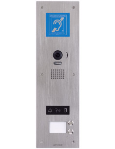 Platine vidéo inox encastrée 2BP avec synthèse vocale pictos lumineux & boucle magnétique   JP AIPHONE JPDVF2LBM 130339