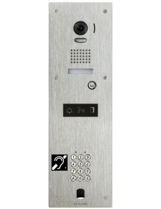 Platine vidéo inox encastrée 1BP clavier a codes percage vigik obturateur boucle magnétique AIPHONE KJPLVBMA 130352