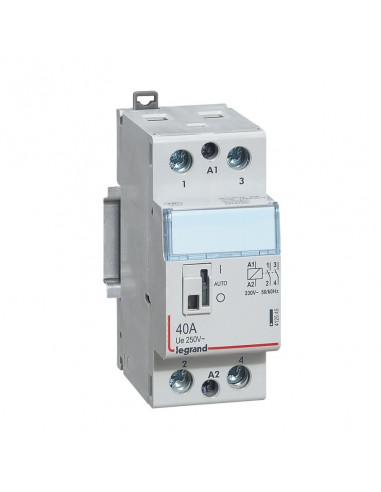 Contacteur de puissance CX³ bobine 230V~ 2 Pôles 250V~ 40A contact 2F 2 modules LEGRAND 412545
