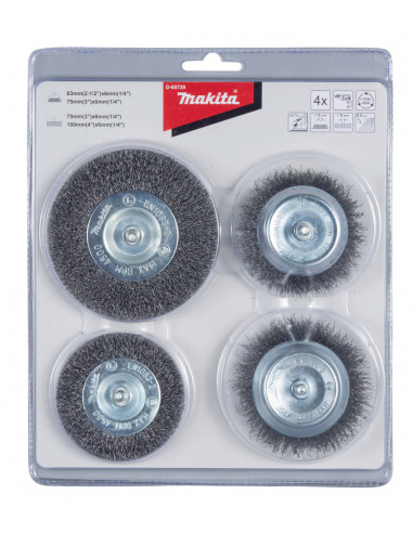 SET 4 BROSSES PERCEUSES MAKITA D-65729