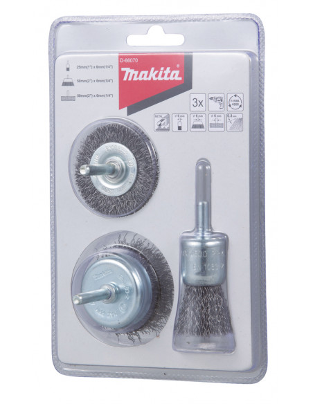 SET 3 BROSSES PERCEUSES MAKITA D-66070