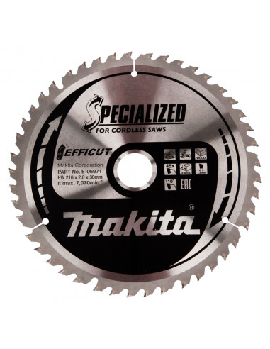 LAME CARBURE EFFICUT BOIS 216x30MM 45D MAKITA E-06971
