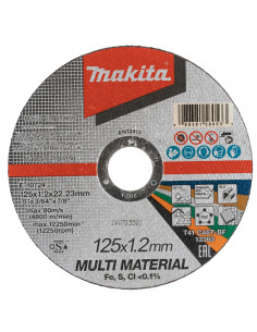 Disque à tronçonner mince 125 x 1,2 x 22,23 mm C46T multi-matériaux MAKITA E-10724