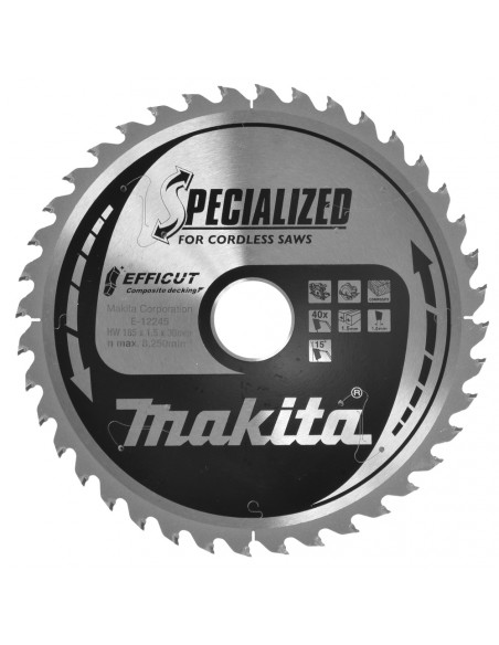 Lame pour scie circulaire Efficut Bois Composite 185x30mm 40 Dents MAKITA E-12245