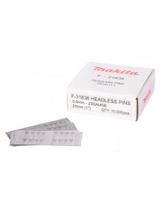 10000 clous Finettes 23 Ga 25 mm pour cloueurs pneumatiques et à batterie MAKITA F-31838
