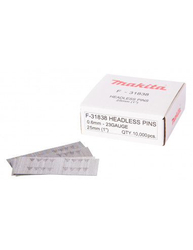 10000 clous Finettes 23 Ga 25 mm pour cloueurs pneumatiques et à batterie MAKITA F-31838