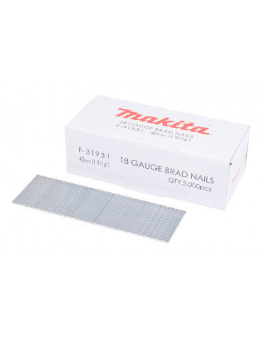 5000 Clous tête homme mini brads 18 Ga galvanisés cloueurs pneumatiques (DBN500, SKN12, NT45A, IM50) MAKITA F-31931