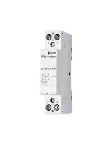 Contacteur 3NO + 1NC 32A 24V AC/DC AgNi indicateur mécanique contact miroir 435084 FINDER 227400241717