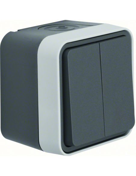Cubyko double va-et-vient saillie gris HAGER WNC040