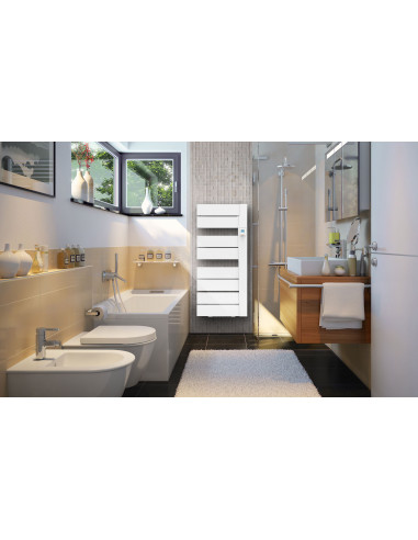 Balica sèche-serviettes avec soufflerie 1500W blanc et anthracite MULLER INTUITIV M109225