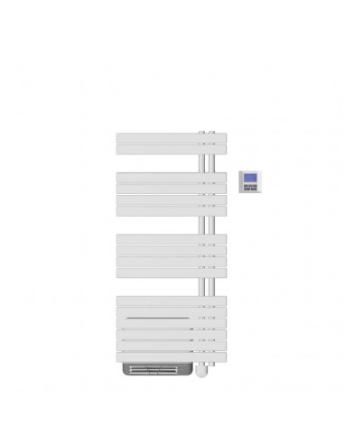 Sèche-serviettes fluide osya - 500W+boost soufflerie - blanc - asym. droit MULLER INTUITIV NEK2555FDTP