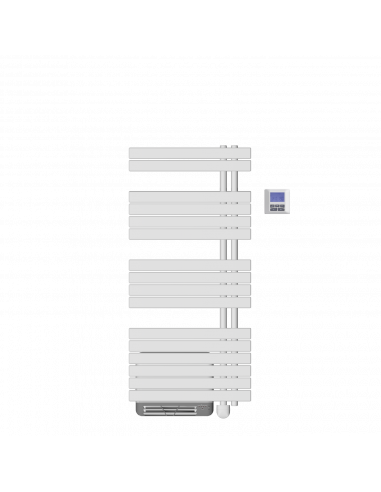 Sèche-serviettes fluide osya - 500W+boost soufflerie - blanc - asym. droit MULLER INTUITIV NEK2555FDTP