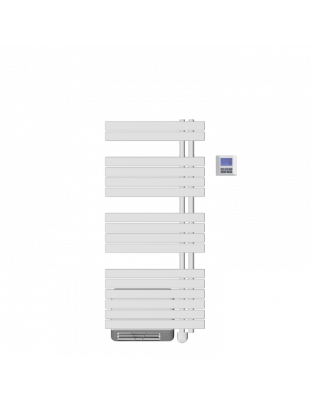 Sèche-serviettes fluide osya - 500W+boost soufflerie - blanc - asym. droit MULLER INTUITIV NEK2555FDTP