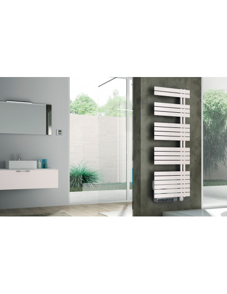 Sèche-serviettes fluide osya - 500W+boost soufflerie - blanc - asym. droit MULLER INTUITIV NEK2555FDTP