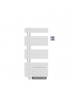 Sèche-serviettes fluide osya - 500W+boost soufflerie - blanc - asym. gauche MULLER INTUITIV NEK2555FGTP