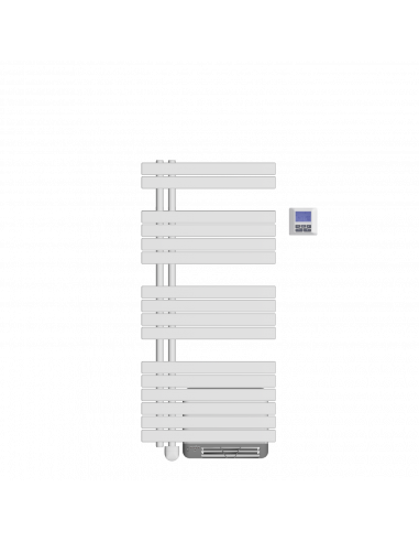 Sèche-serviettes fluide osya - 500W+boost soufflerie - blanc - asym. gauche MULLER INTUITIV NEK2555FGTP
