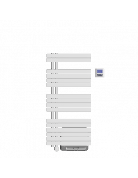 Sèche-serviettes fluide osya - 500W+boost soufflerie - blanc - asym. gauche MULLER INTUITIV NEK2555FGTP