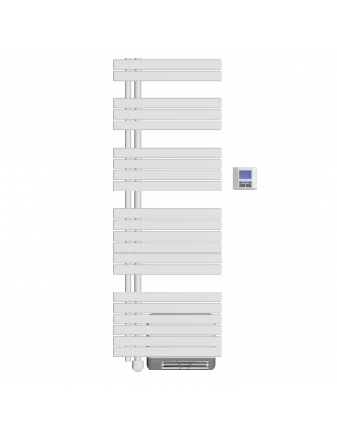 Sèche-serviettes fluide osya - 750W+boost soufflerie - blanc - asym. gauche MULLER INTUITIV NEK2556FGTP