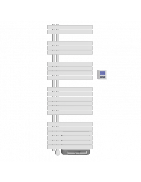 Sèche-serviettes fluide osya - 750W+boost soufflerie - blanc - asym. gauche MULLER INTUITIV NEK2556FGTP