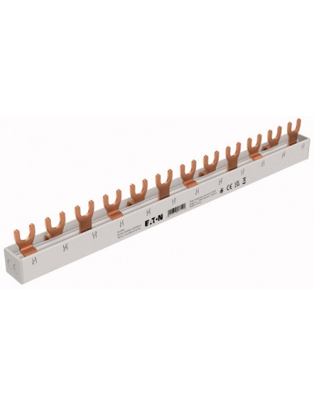 Barre de pontage EVGK triphasé embouts isolants inclus 12 modules 10 mm² EP-501069 EATON EVGK-3PHAS/12MODUL