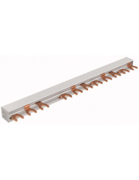 Barre de pontage EVGK triphasé embouts isolants inclus 4+8 modules 10 mm² EP-501070 EATON EVGK-3PHAS/N/8MODUL/LS