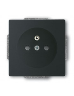 Futur Linear / Prise de courant 2P+T avec enjoliveur Noir 2CKA002017A0902 ABB BJE29675