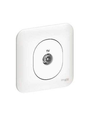 Prise tv simple à griffes avec plaque OVALIS SCHNEIDER S265405