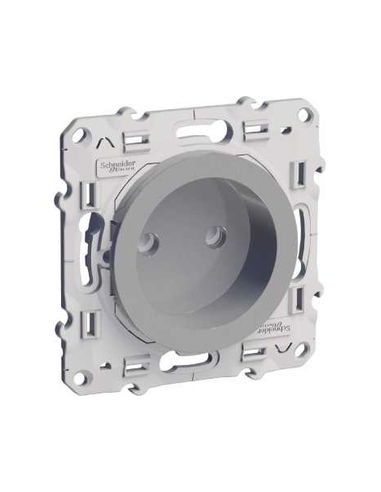 Prise de courant 2p aluminium fixation à vis connexion rapide ODACE SCHNEIDER S530033
