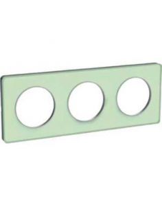 Plaque translucide verre avec liseré alu 3 postes horiz./vert. 71mm Odace Touch SCHNEIDER S530806S