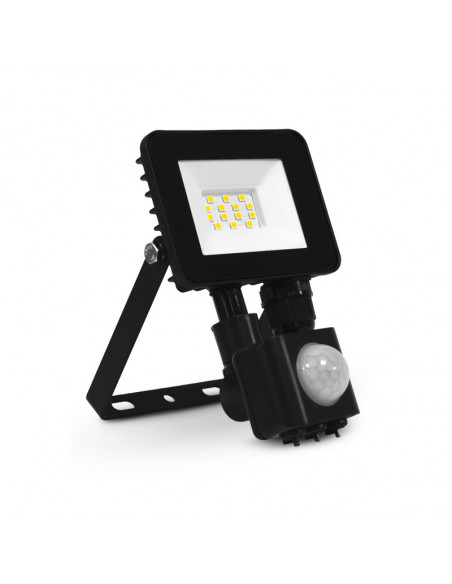 LUMOS SLIM II PROJECTEUR 10W 4000K PLAT NOIR + DETECT IP65 MIIDEX VISION-EL 100066